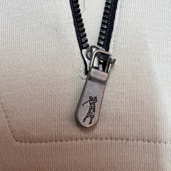 Bobby Jones Players Men’s 1/4 Zip Beige Sweatshirt Size L 100% Peruvian Cotton - Picture 4 of 11